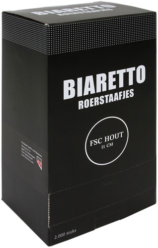 Roerstaafjes Biaretto hout 11cm 2000 stuks 2000 Stuk