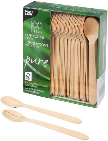 Koffielepel Papstar 110mm hout 100 Stuk-2