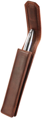 Pennenetui Maverick The Original 1-delig leer bruin-2