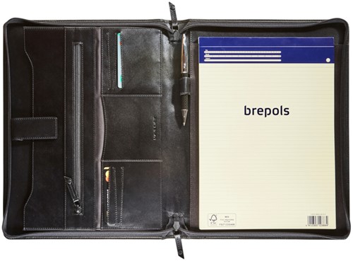 Schrijfmap Maverick Black A4 rits schrijfblok zw 1 Doos-2