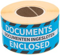 Etiket Rillprint documents enclosed blauw 250 Stuk