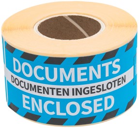 Etiket Rillprint documents enclosed blauw 250 Stuk