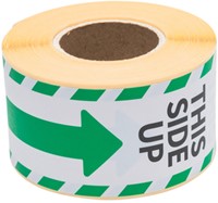 Etiket Rillprint this side up wit groen 250 Stuk