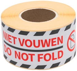 Waarschuwingsetiket Rillprint 46x125mm do not fold wit 250 stuks