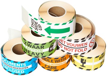 Waarschuwingsetiket Rillprint do not fold 46x125mm wit 250 stuks-2