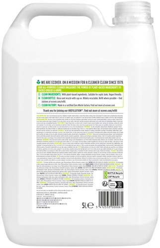 Allesreiniger Ecover citroengras gember 5L 1 Fles-2