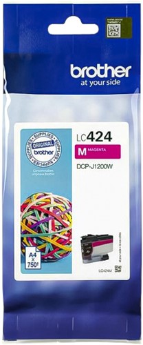 Inktcartridge Brother LC-424M rood 1 Stuk