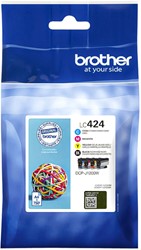 Inktcartridge Brother LC-424 zwart + 3 kleuren 4 Stuk