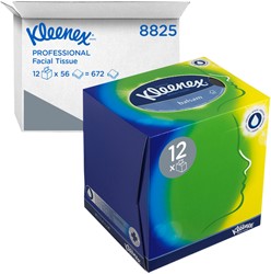 Facial tissues Kleenex kubus 3laags 56 vel wit 56 Vel
