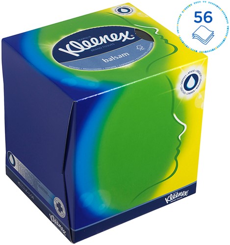 Facial tissues Kleenex kubus 3laags 56 vel wit 56 Vel-3