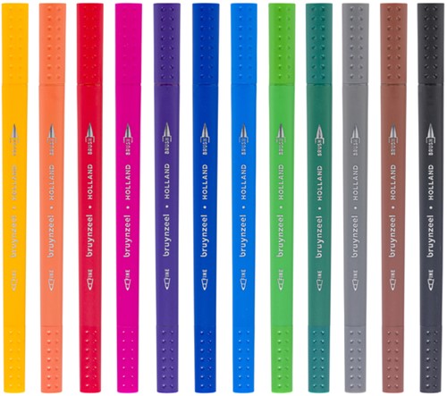 Fineliner Brush pen Bruynzeel set 12 kleuren 6 Stuk-3