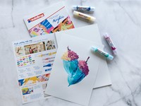 Olie-acrylblok edding 30010 A4 10 vel 300gr wit 1 Stuk-6