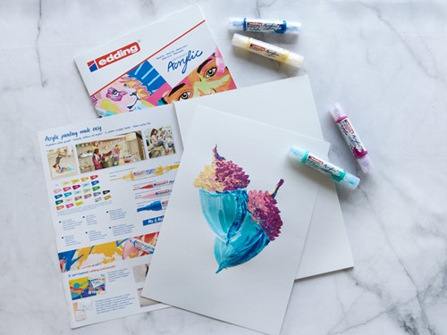 Olie-acrylblok edding 30010 A4 10 vel 300gr wit 1 Stuk-6