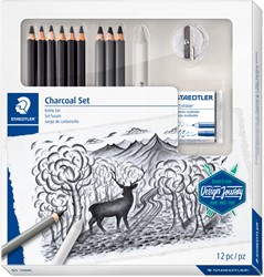 Houtskoolpotloodset  Staedtler 12dlg 12 Stuk