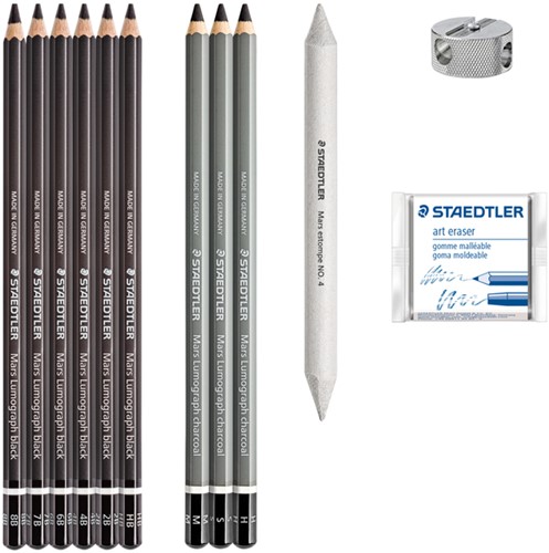 Houtskoolpotloodset  Staedtler 12dlg 12 Stuk-2