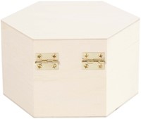 Kistje Creativ Company zeshoek 12x7cm triplex 1 Stuk-2