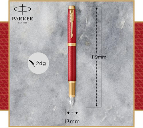 Vulpen Parker IM Premium GT F diep rood 1 Stuk-3