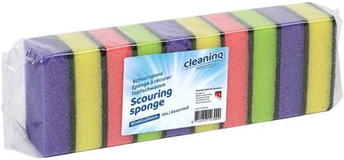 Schuurspons Cleaninq assorti 90x60x30mm 10st 10 Stuk