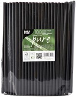 Drinkrietje Papstar 250mm papier zwart 100 Stuk-3