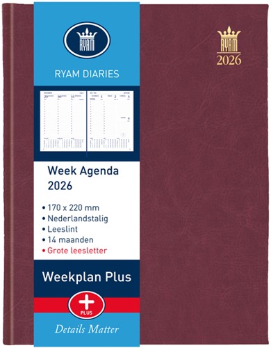 Agenda 2026 Ryam Weekplan groot letter 7d/2p ass 1 Stuk