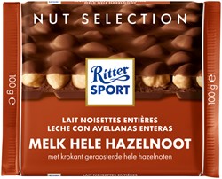 Ritter Sport Melk Hele Hazelnoot tablet 100gr 100 Gram