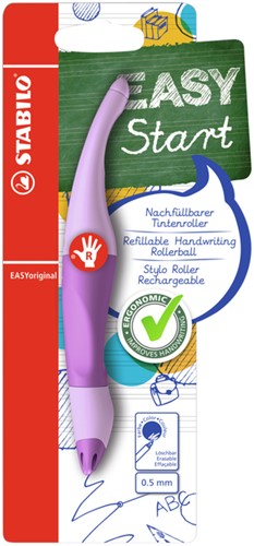 Rollerpen STABILO Easyoriginal  rechtshandig medium pastel lila blush blister à 1 stuk