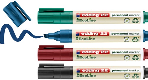 Viltstift edding 22 Eco schuin 1-5mm assorti 4 Stuk-2