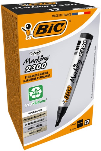 Viltstift Bic 2300 ecolutions schuin M zwart 1 Stuk-2
