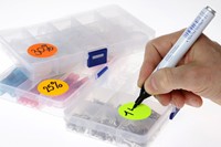 Etiket Rillprint 35mm op rol fluor oranje 500 stuks-2
