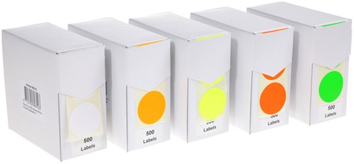 Etiket Rillprint 25mm 500st op rol fluor geel-4