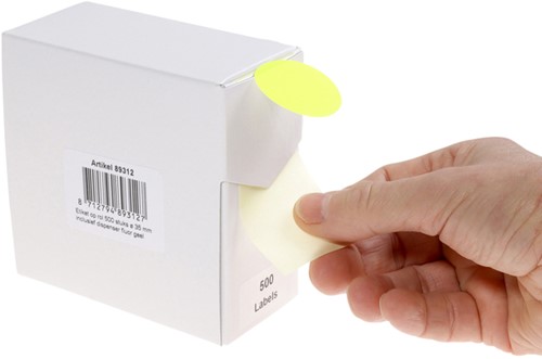 Etiket Rillprint 35mm 500st op rol fluor geel 500 etiket-3