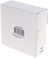 Etiket Rillprint 25mm 500st op rol wit 500 etiket