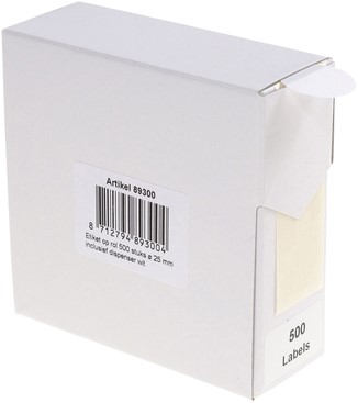 Etiket Rillprint 25mm 500st op rol wit 500 etiket-2