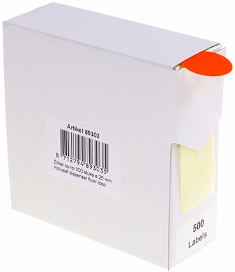 Etiket Rillprint 25mm 500st op rol fluor rood 500 etiket-2