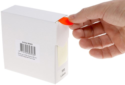 Etiket Rillprint 25mm 500st op rol fluor rood 500 etiket-3