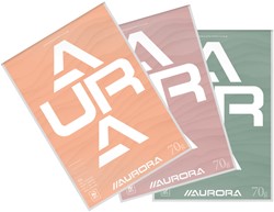 Schrijfblok Aurora A4 lijn 100vel 70gr assorti 1 Stuk