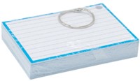 Flashcards A7 Blauw incl. clipring 50 Vel