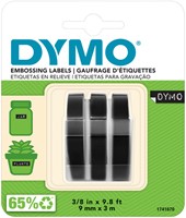 Relieftape Dymo embossing plastic 9mm wit 3 Stuk