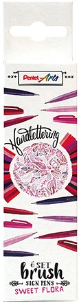 Brushpen Pentel Sign SES15C Sweet Flora assorti 6 Stuk-2