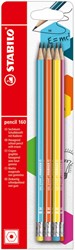 Potlood STABILO 160 HB met gumtop 6st assorti 6 Stuk