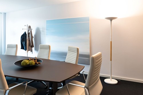 Vloerlamp Unilux Pryska led hout wit 1 Stuk-1