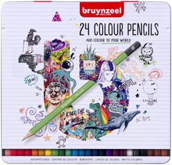 Kleurpotlood Bruynzeel blik 24 kleuren 24 Stuk