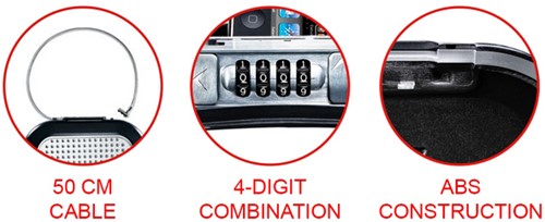 Kluis Safe space combinatieslot en kabel grijs 1 Stuk-3