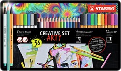 Creative set STABILO 87/3193 Arty metalen etui ass 36 Stuk