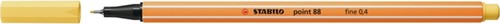 Fineliner STABILO point 88/23 fijn lichtgeel