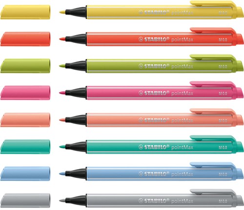 Viltstift STABILO pointMax 488/8 M pastel 8st ass 8 Stuk-4