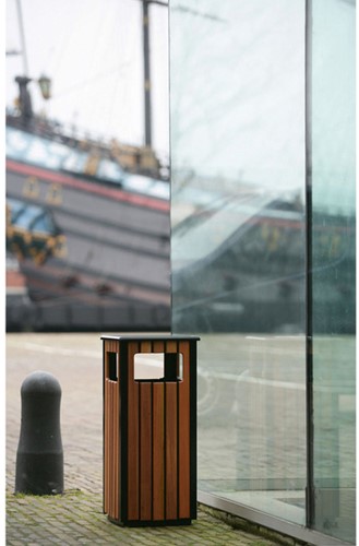 Afvalbak Vepa Bins voor buiten 36l zwart/houtlook 1 Stuk-2