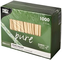 Roerstaafje Papstar 110x3mm bamboe 1000 Stuk