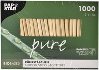 Roerstaafje Papstar 110x3mm bamboe 1000 Stuk-2