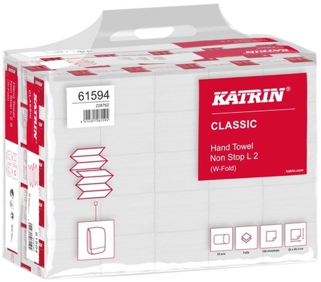 Handdoek Katrin 2laags 203x320mm 25x120 vel wit 25 Stuk-2